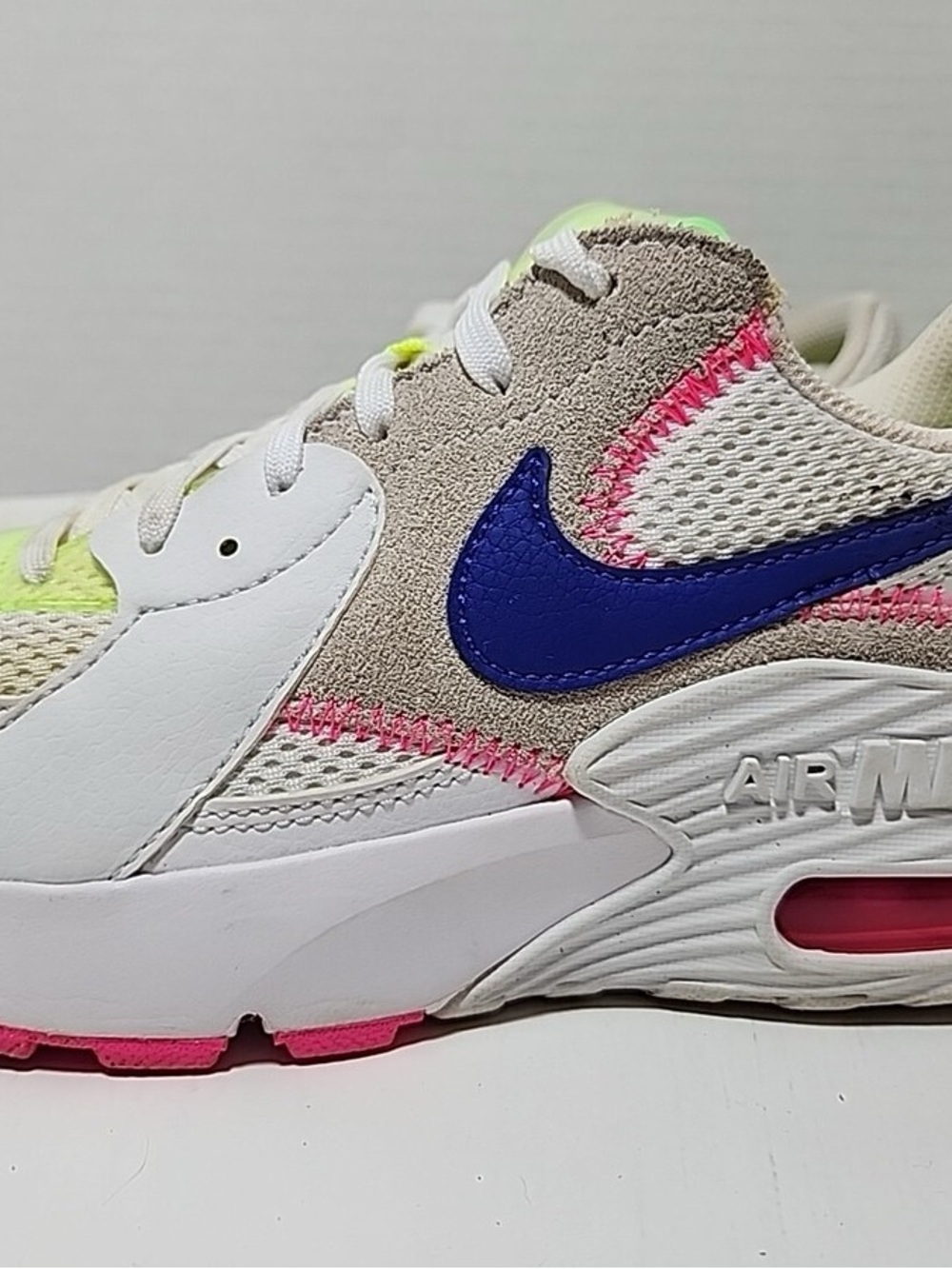 Nike Women's Air Max Sneaker in White, Blue & Pink Accents